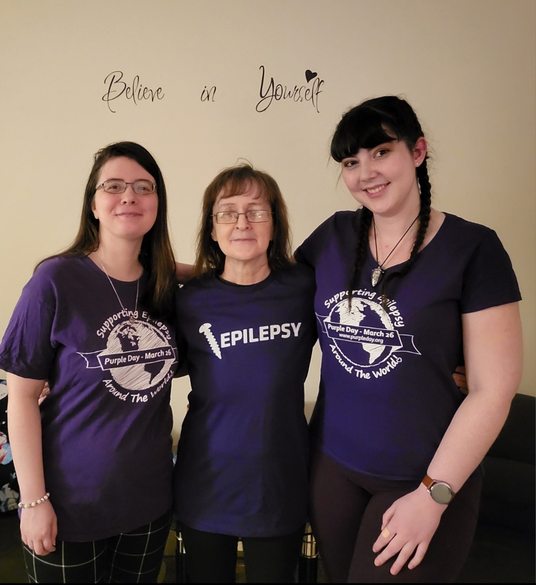 On right, Cassidy Megan ( Founder of Purple Day ) 